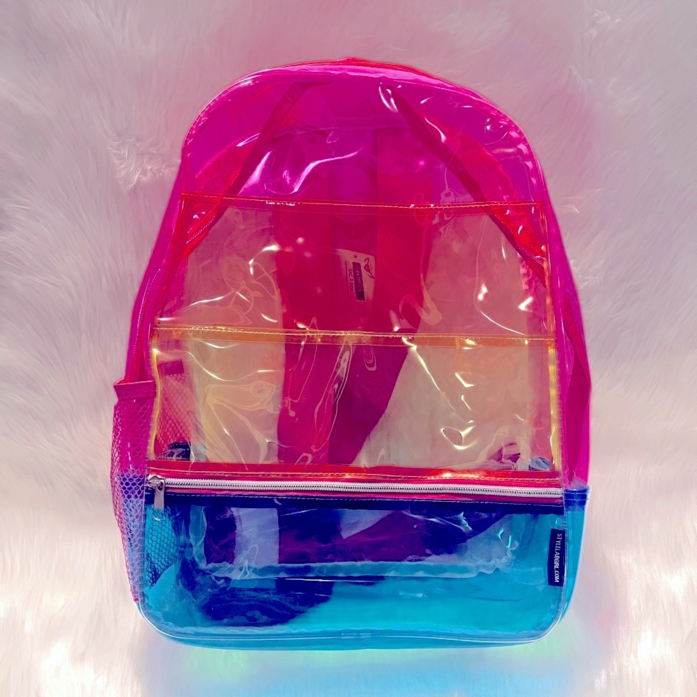 HP! Transparent Vinyl Rainbow Clear Stadium Backpack - Multicolor - Picture 4 of 7